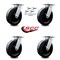 Service Caster 8 Inch Kingpinless Polyolefin Wheel Swivel Caster Set with Swivel Lock SCC SCC-KP30S820-POR-BSL-4 - alternate 2
